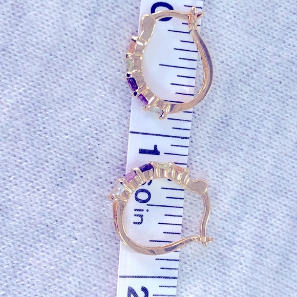 Gemstone Pierced Hoop Earrings - Picture 8 of 8